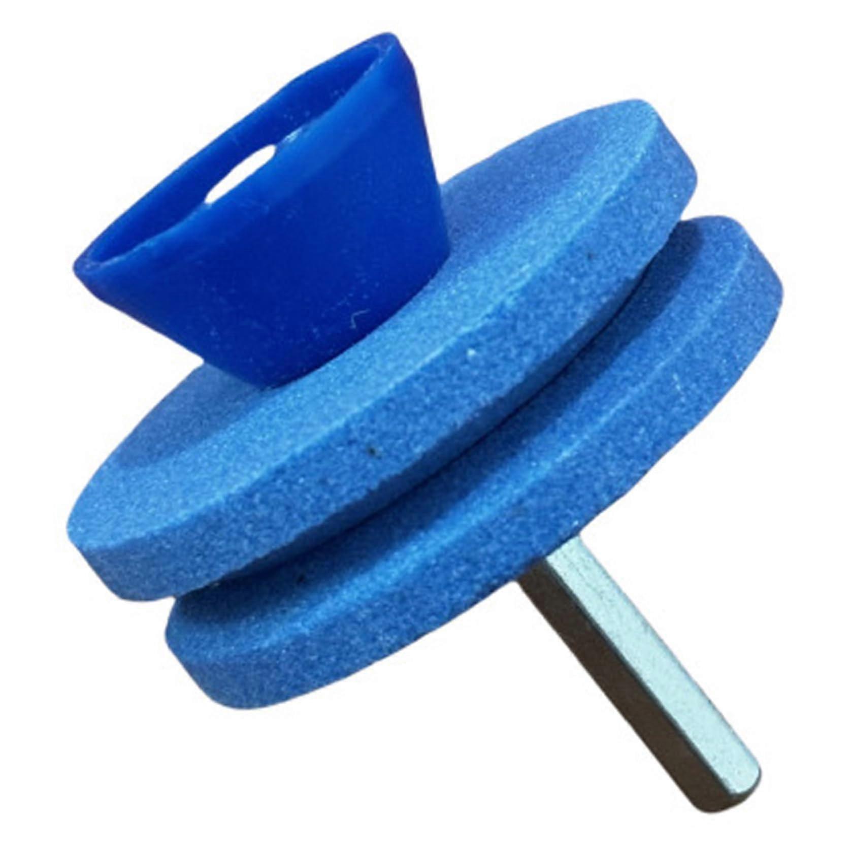 Lawnmower Blade Sharpener, 2 Inch Diameter Double Layer Corundum Lawn Mower Blade Sharpener, Grindstones Easy to Use and Not Easy Damage