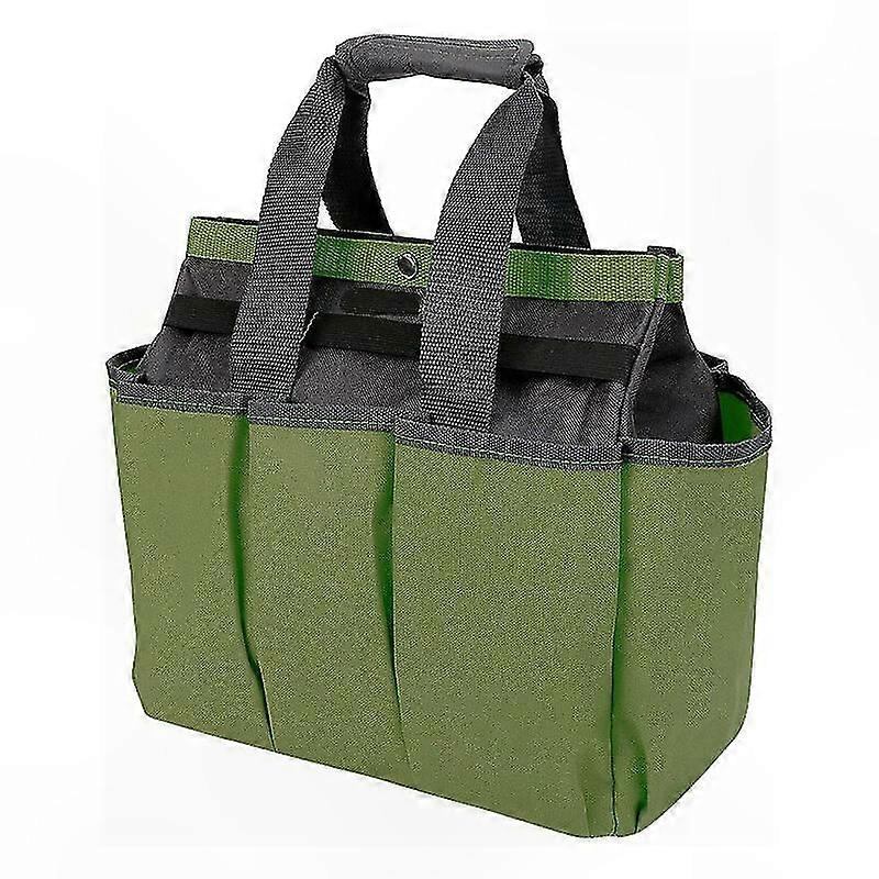 Gardening Tool Organizer Bag with Multiple Pockets, Durable Tote for Garden Accessories (Green)