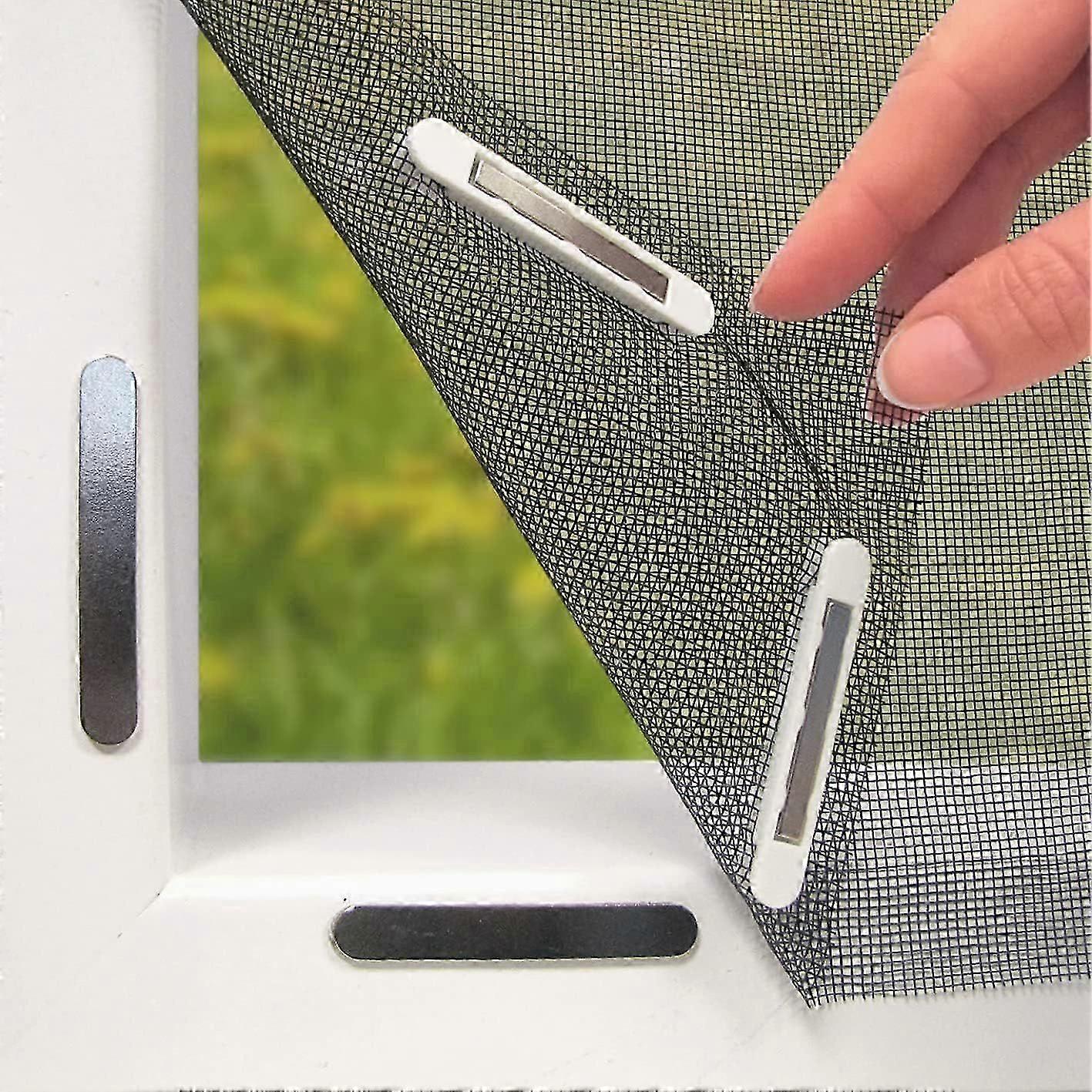 Window fly screen with magnetic attachment, can be cut to size, no drilling
