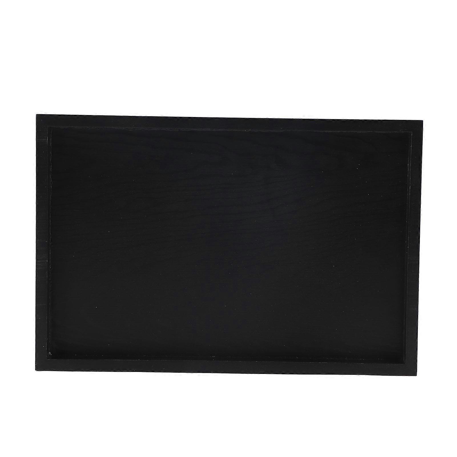 Solid Wood Rectangular Tea Tray 25x18x2cm Black Durable