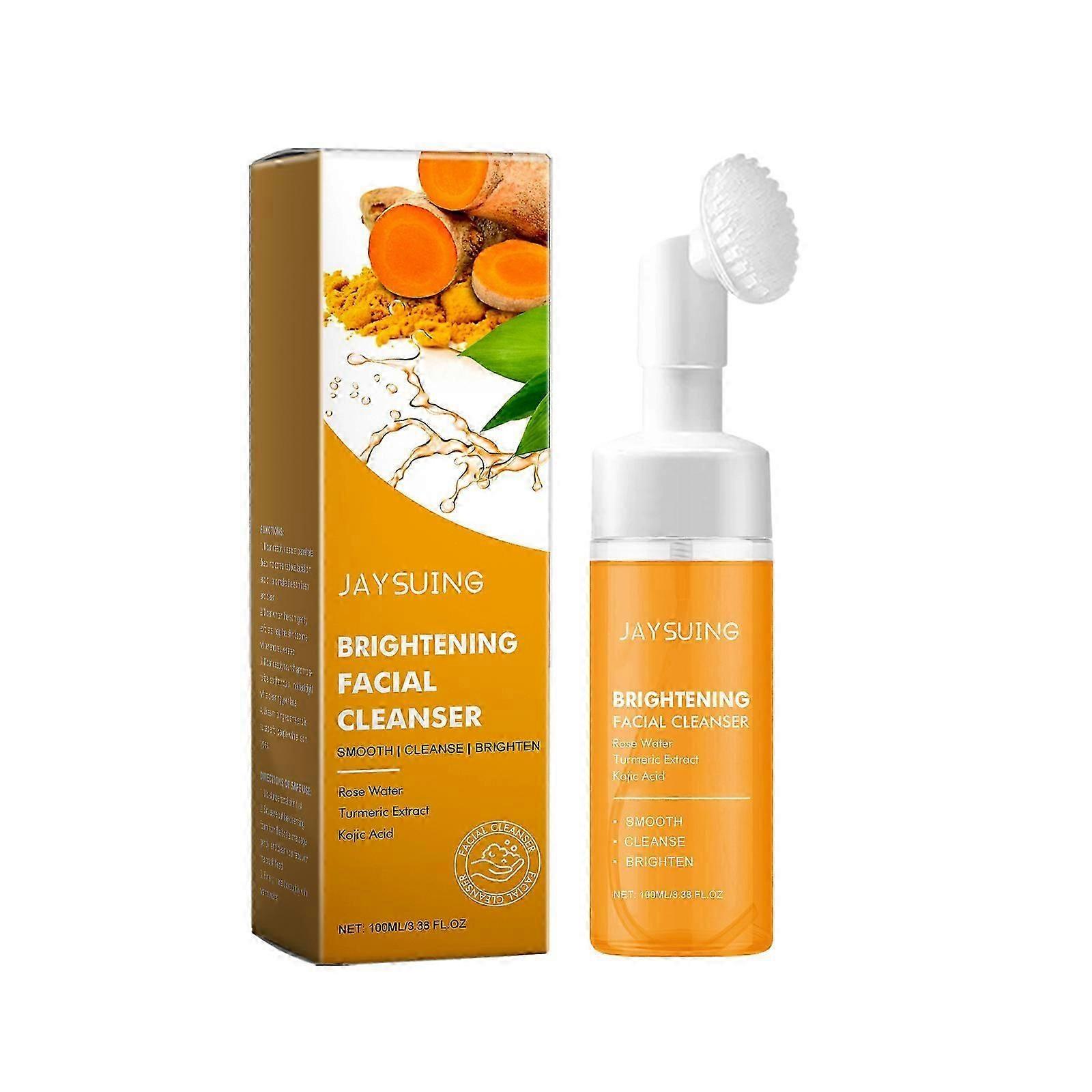 Jaysuing turmeric cleanser, gentle cleansing of facial pores, refreshing oil control, moisturizing and locking water cleanser