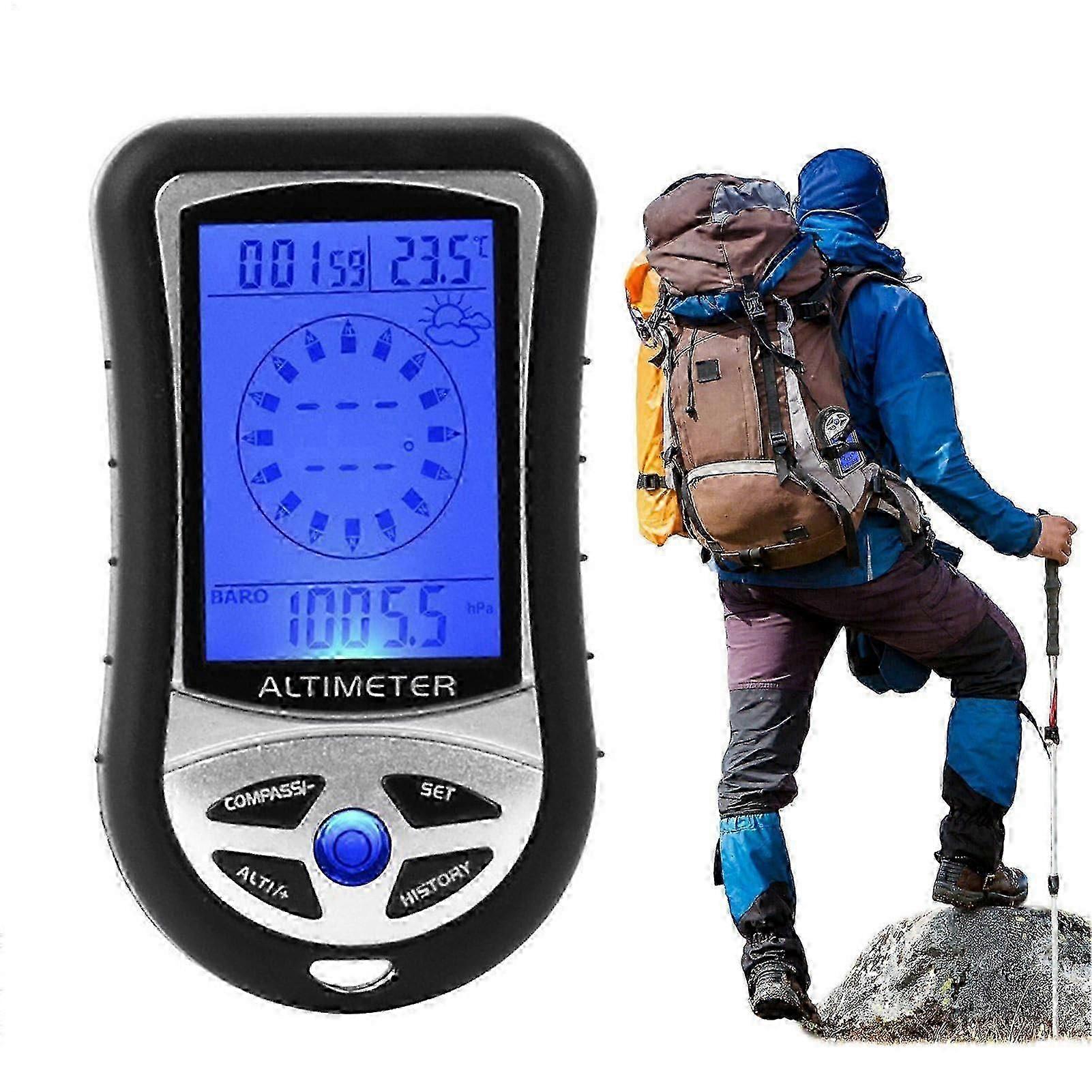 Electronic Altimeter Handheld Barometer Accurate Measurement Digital Display Weatherproof for Outdoor Safety Hiking Ref 8084