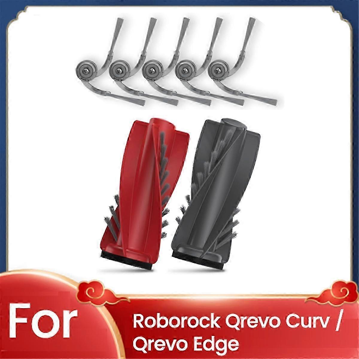 Main Brush Side Brushes Replacement for Roborock Qrevo Curv