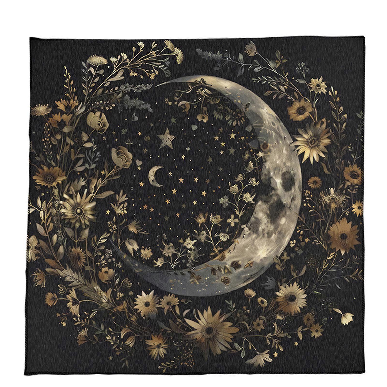 Foldable Tarots Practice Cloth Soft Mystical Themed Velvets Divination Cloth for Psychic Readings Decoration Gifting  75x75cm