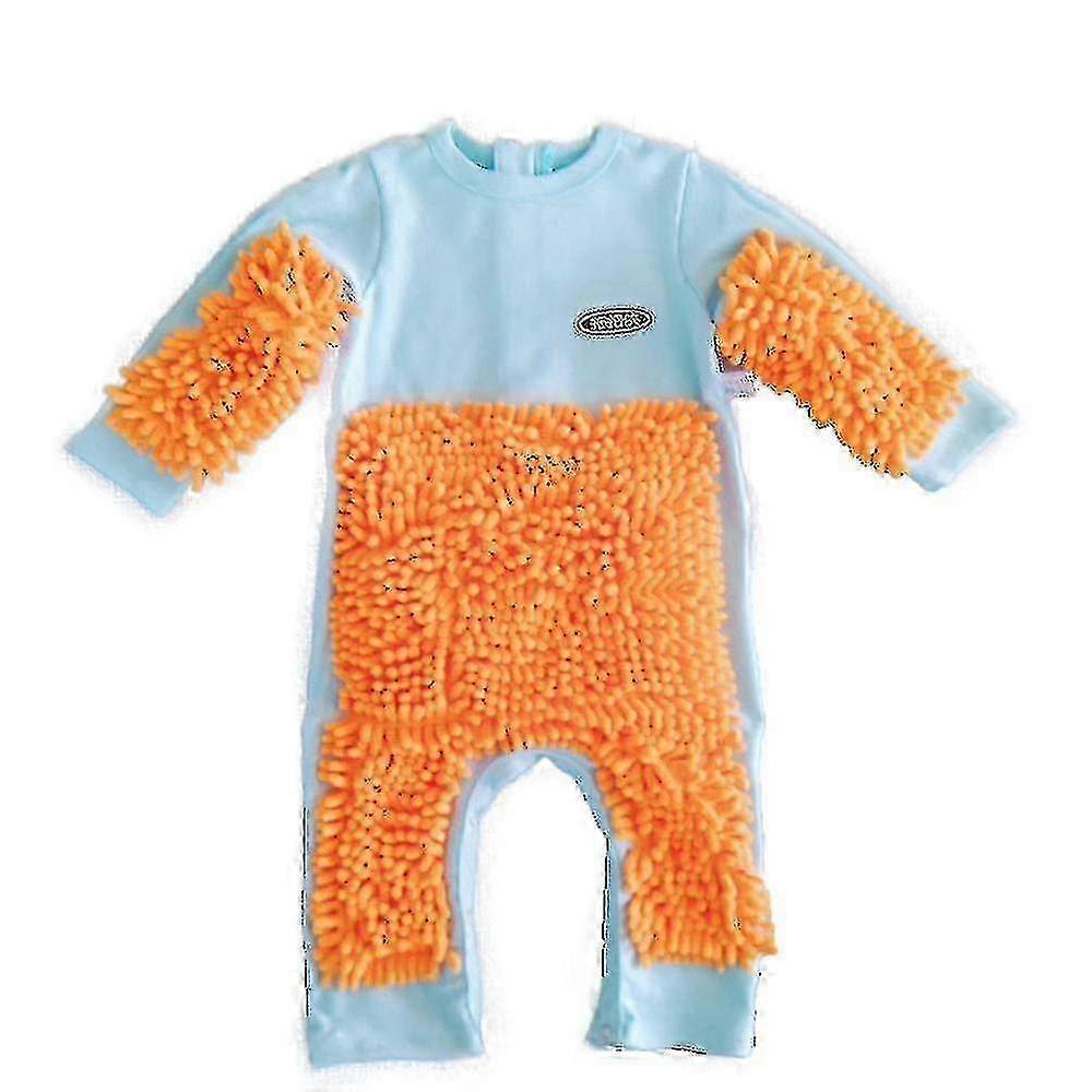 Baby Pojkar Flickor Footies Rengöring Mop Romper