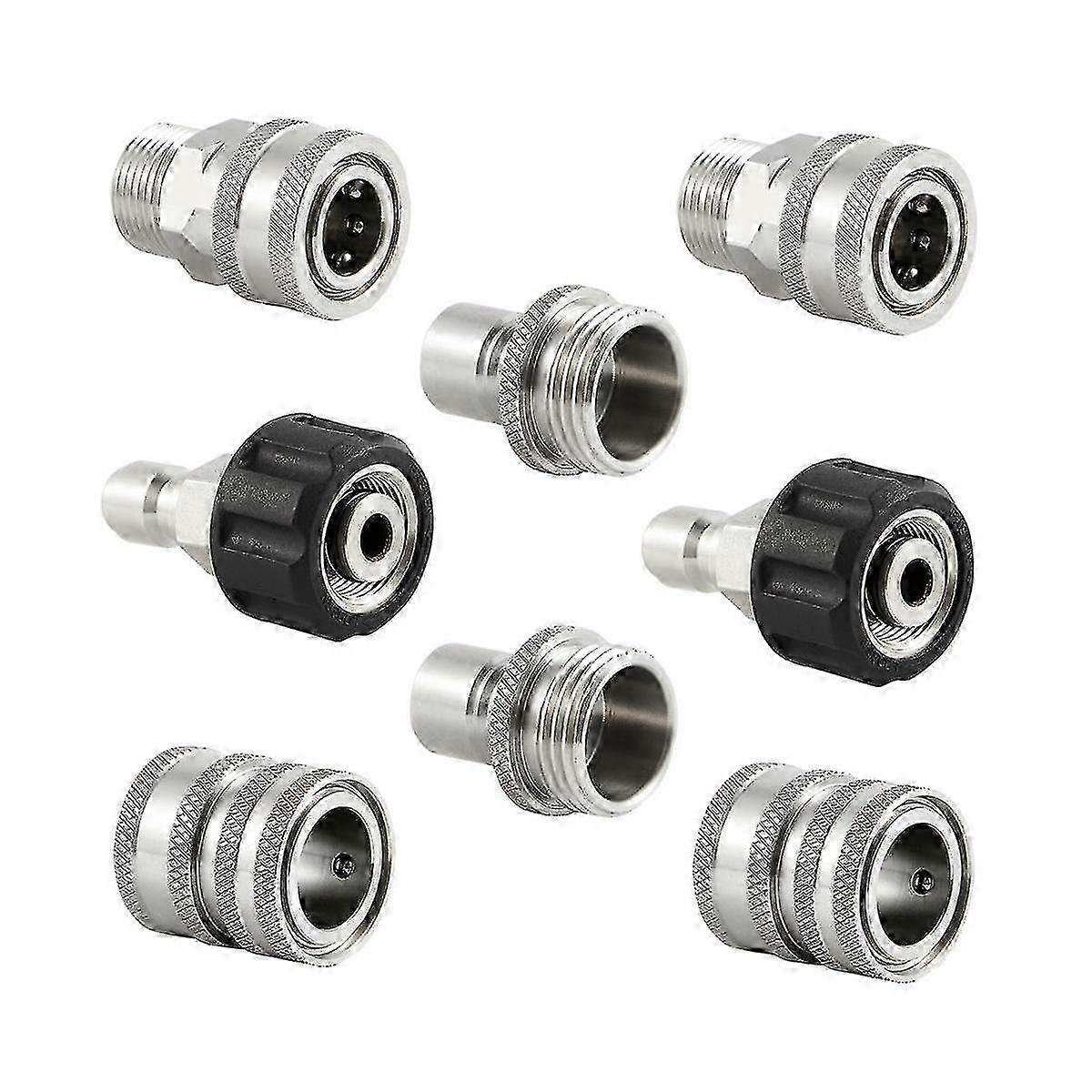 Stainless Steel Pressure Washer Quick Connect Kit,m22 14mm To 3/8in...
