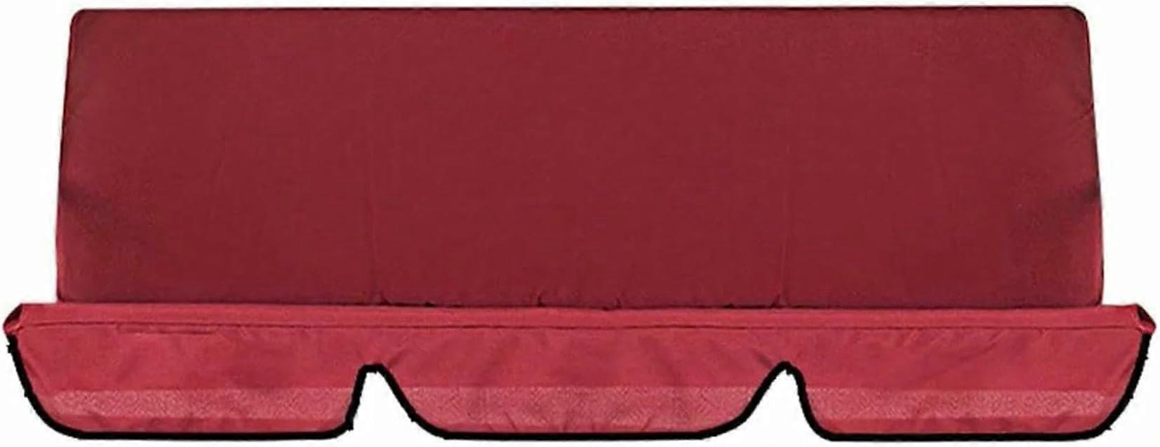 Swing Top Cover For Swing Chair - Patio 3-Seater Cushion Replacement, Red Cushions, 3 Seat Pads (Swing Not Included)