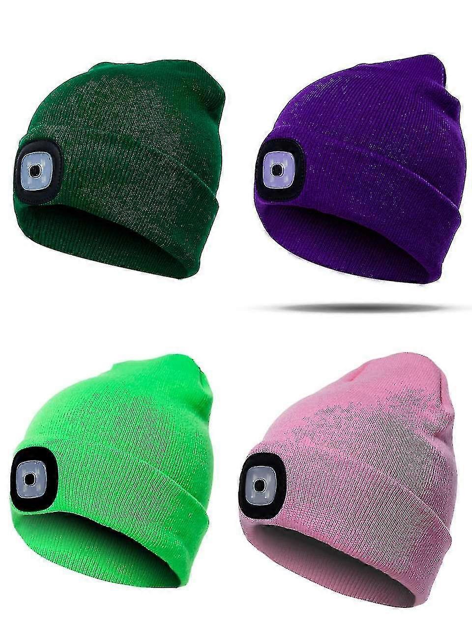 Unisex LED Wool Hat, No. 13672, USB Charging with 5-Hour Battery Life