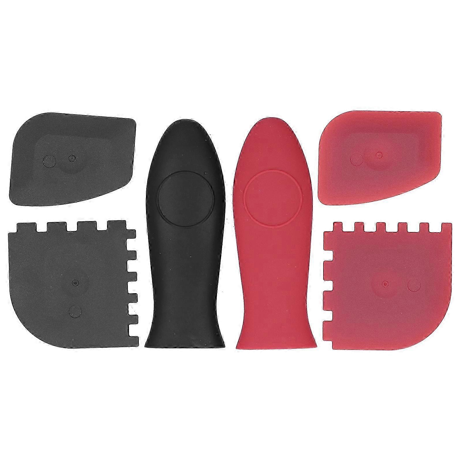2025 6Pcs set Pot Handle Sleeve Cover Scraper Kit Silicone Anti Scalding Cookware Pan Accessory