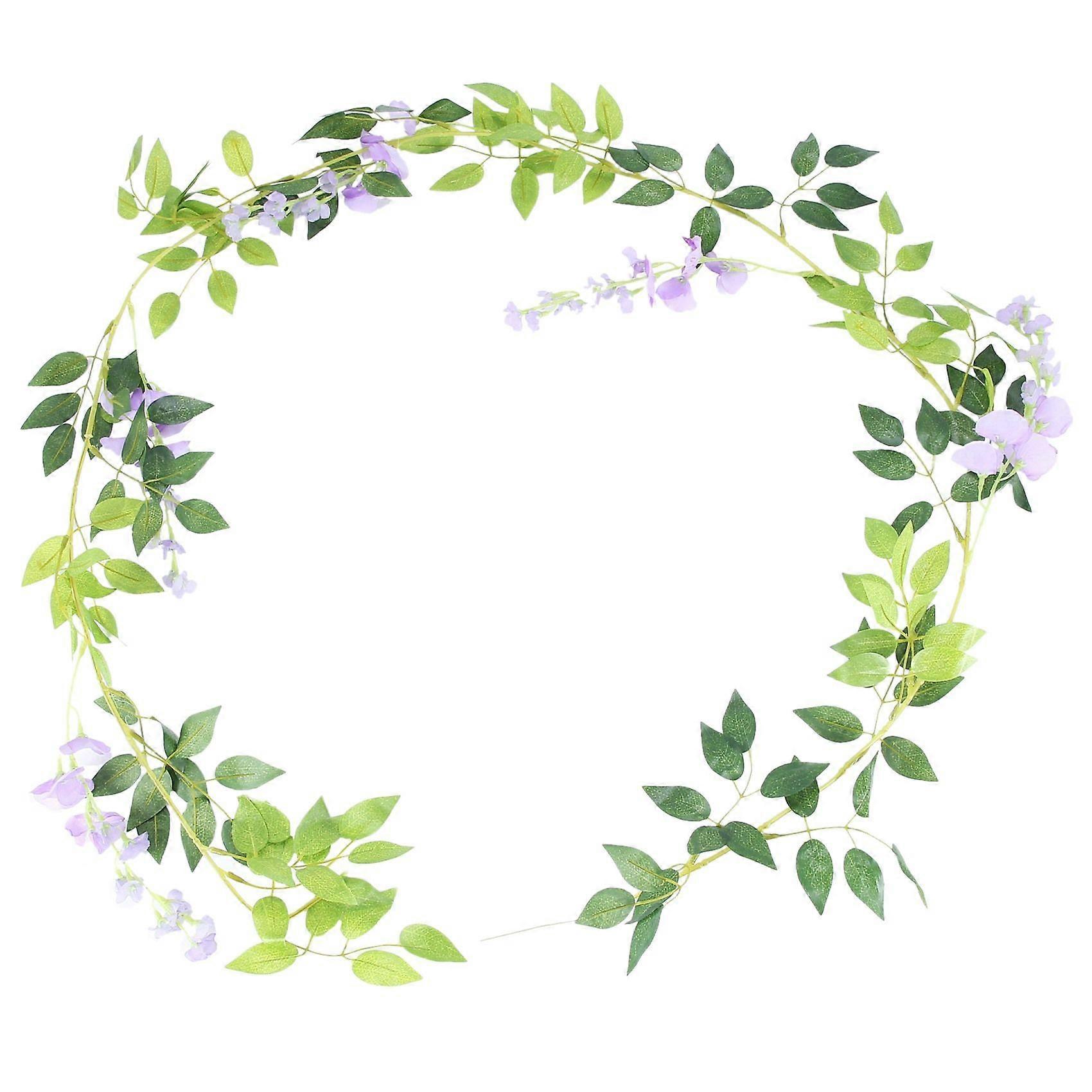 2Pcs 7Ft/Pcs Artificial Wisteria Vine, Flower Garland Wisteria Vine Rattan Hanging Flowers for Outd