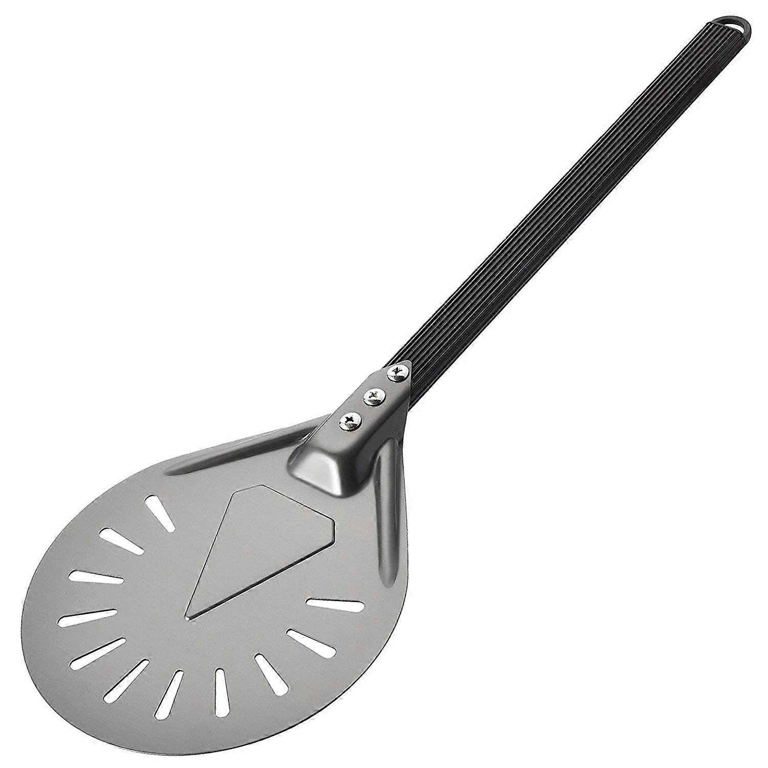 Turning Pizza Peel with 8 inch Aluminum Round Pizza Paddle, 23.6 inch Overall, Outdoor Pizza Oven A