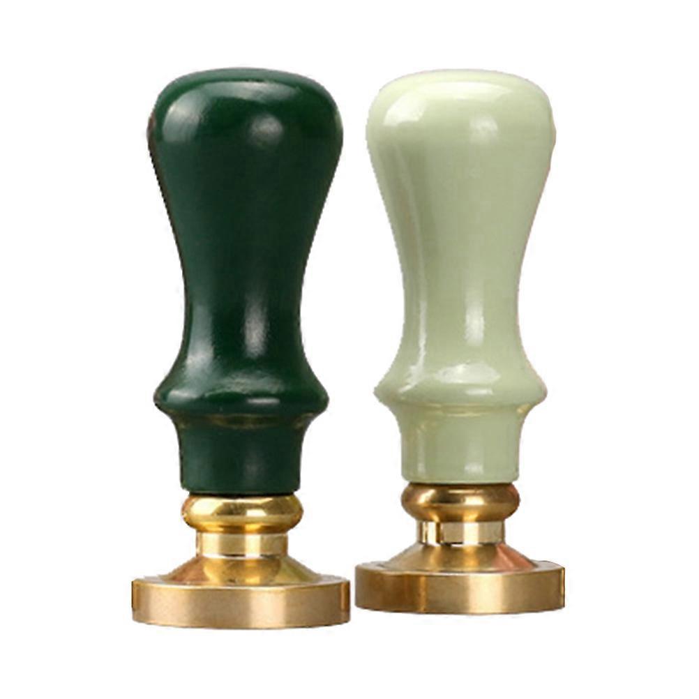 2pcs Stamper Handle Solid Wood Handmade Wax Wooden Handle Simple Colorful Stamper Handle (Random Color)