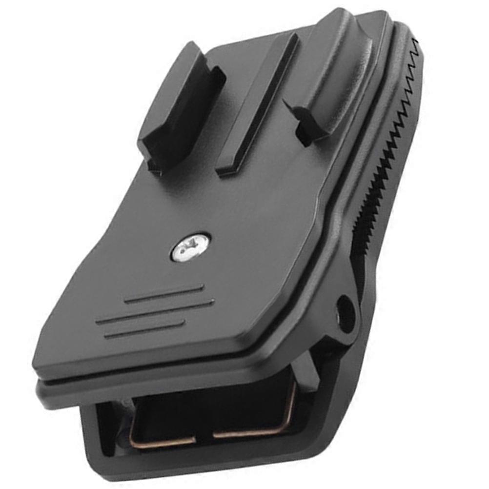 Black PC Backpack Camera Clip with 360° Rotation for Secure Action Cam Attachment on Shoulder Strap