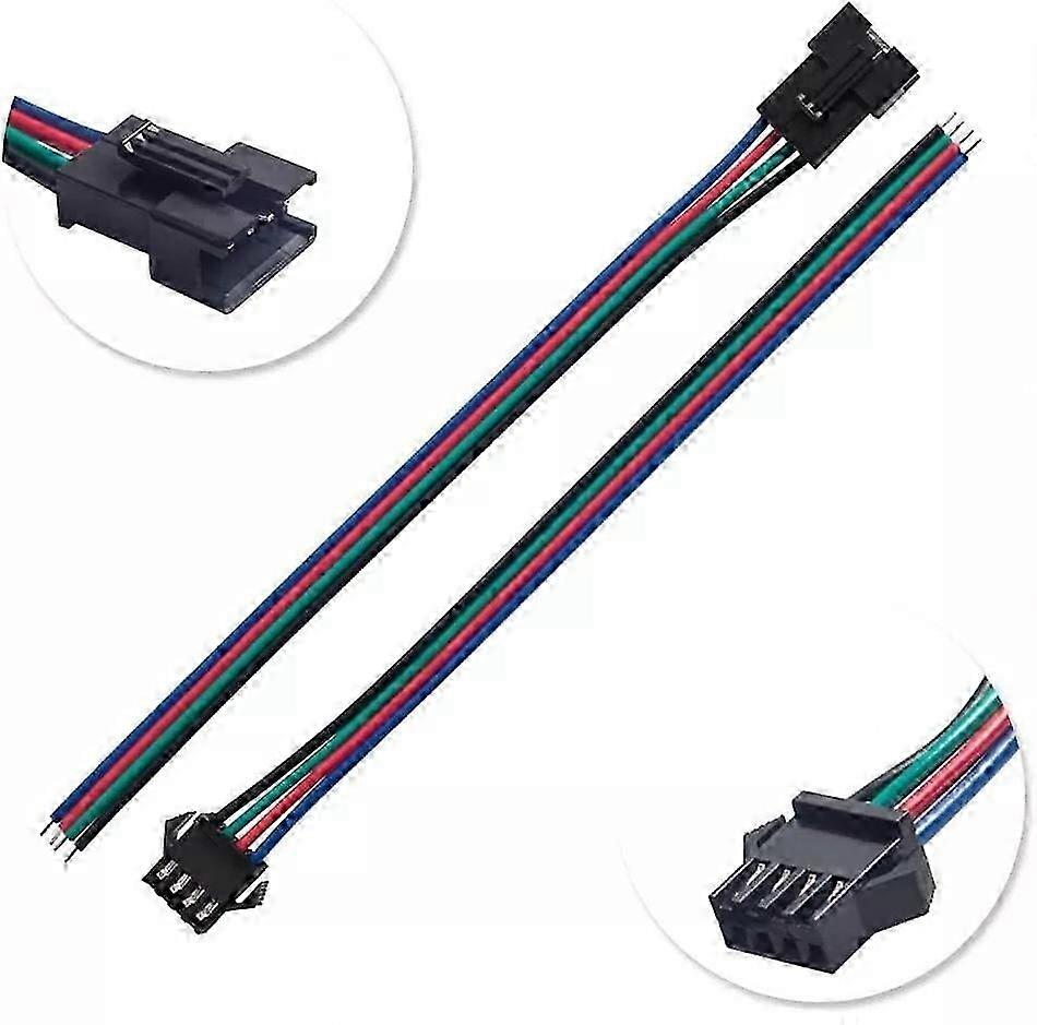 1 זוג JST SM 4 פינים שקע זכר עם כבל 150 מ"מ פס אור LED 15 ס"מ
