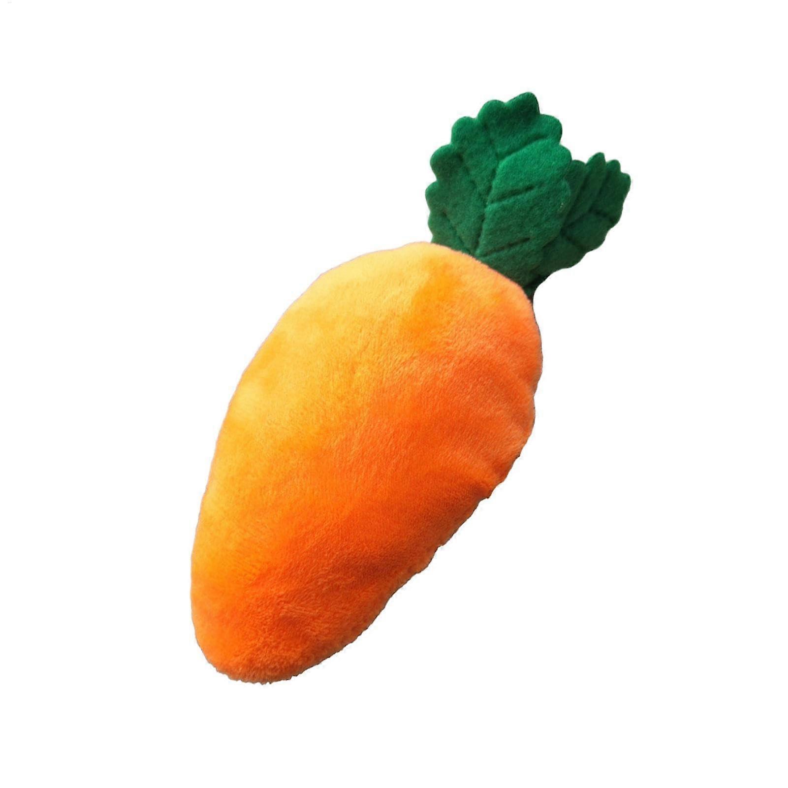 Pet Carrot Toy Cleaning Toy Plush Squeaky Dog Chew Toy For Aggressive Chewers 6.3x3.15x1.18 Inches Green And Orange