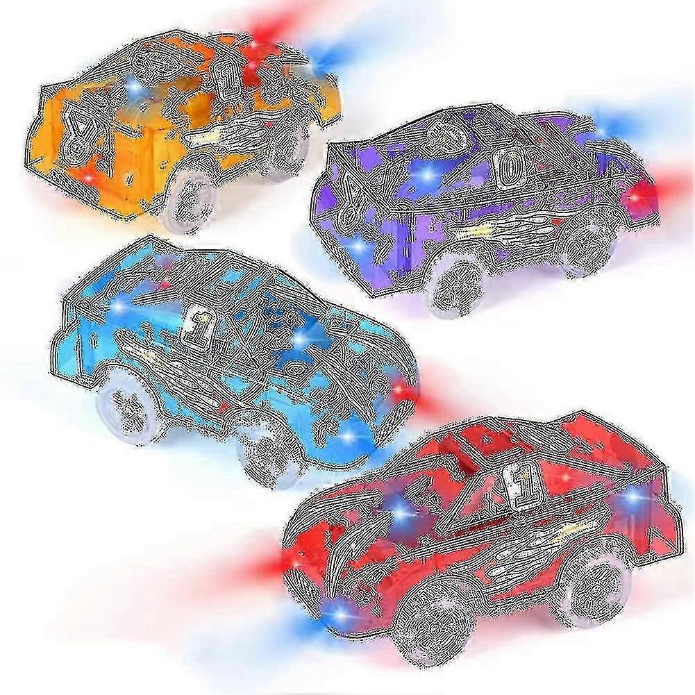 light up racing cars 4 pack with 5 leds