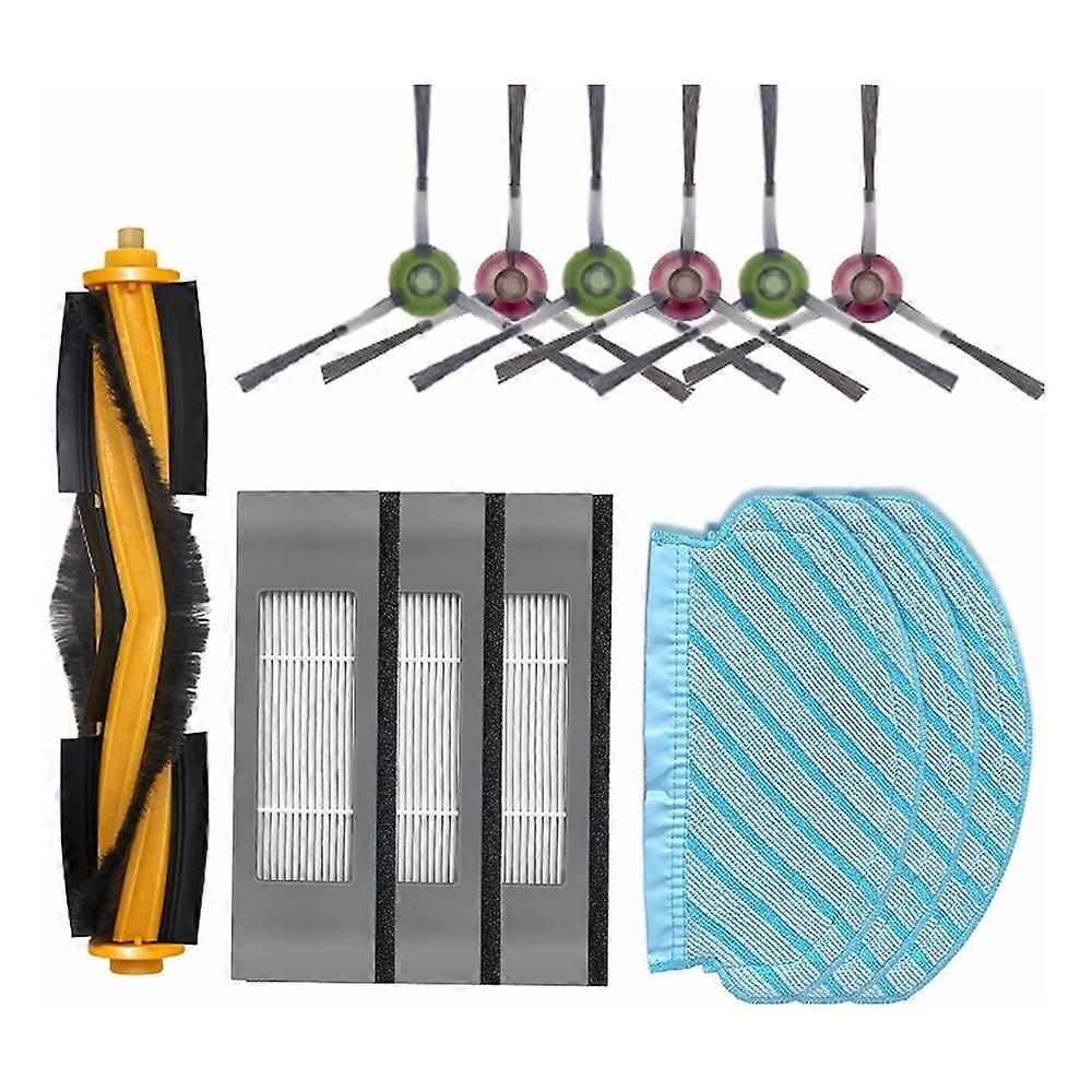 16Pcs Set For Ecovacs DEEBOT T9 AIVI T9 AIVI+ Main Brush Side Brush Filter Mop Cloth Replacement Kit