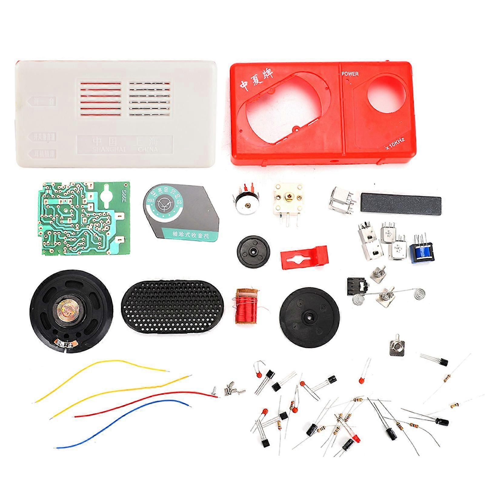 3V Sixtube AM S66E Radio Classic Circuit Electronic Components DIY Production Kit with 5mm Headphone Jack