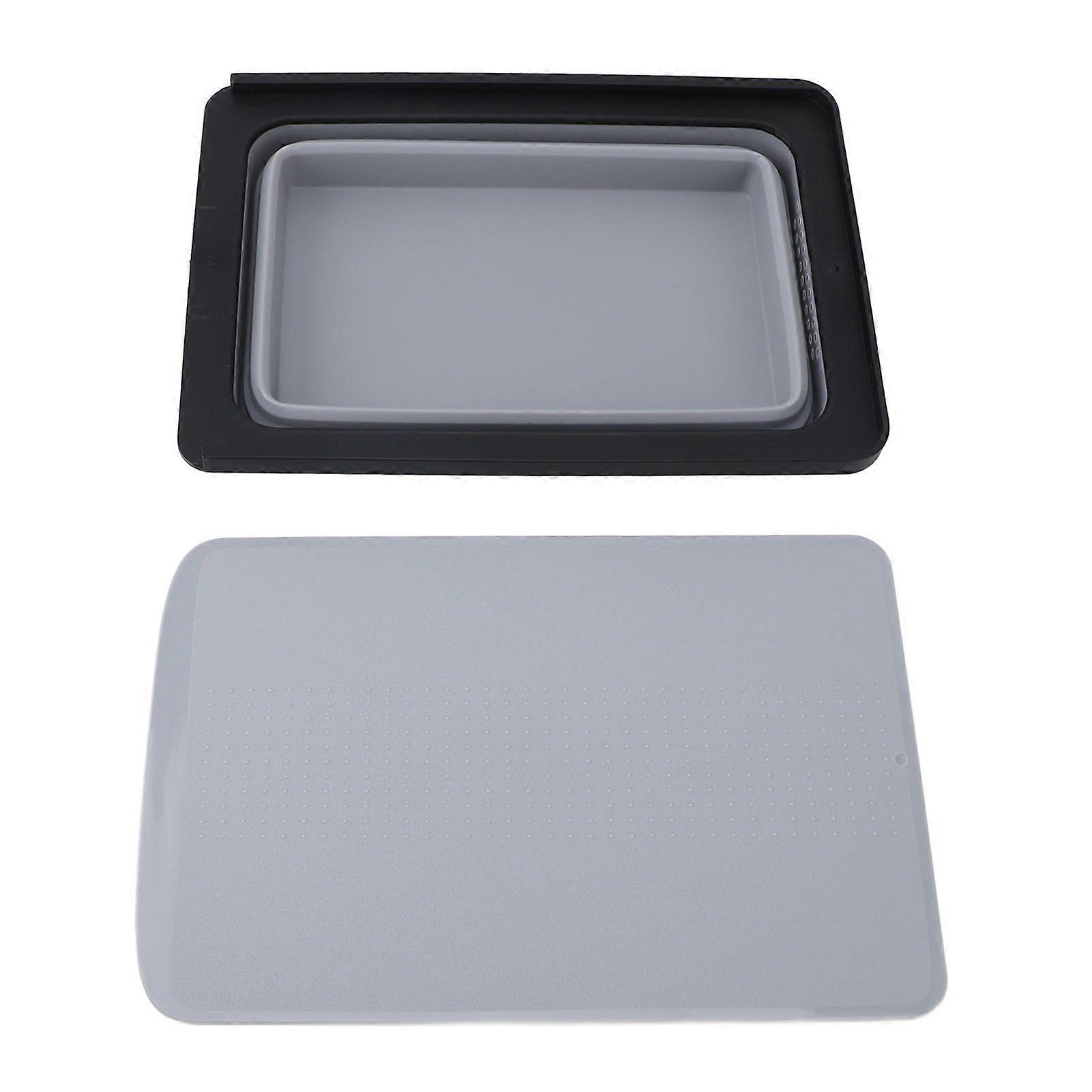 2 in 1 Foldable Cutting Board Dish Tub Multifunction Space Saving Portable Folding Chopping Board Camping Sink for Picnic Grey