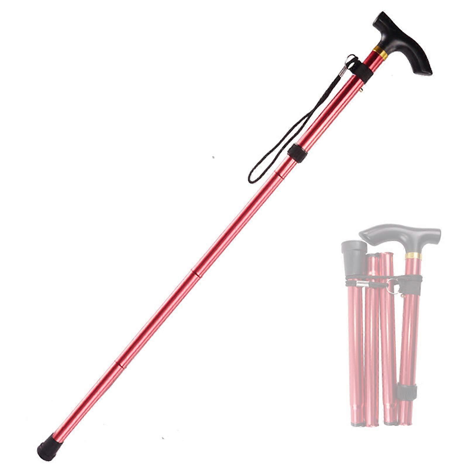 Height Adjustable Folding Crut Lightweight Aluminum Walking Cane For Elderly And Disabled Adults Mobility Aid Blue