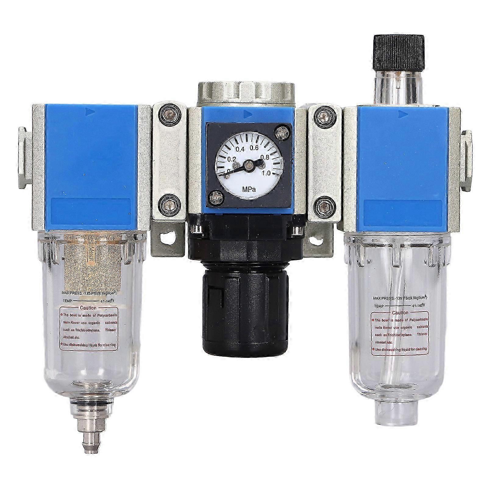 Compressed Air Filter Regulator Lubricator Combo Water Oil Separator 3 in 1 3 UnitGC200-08