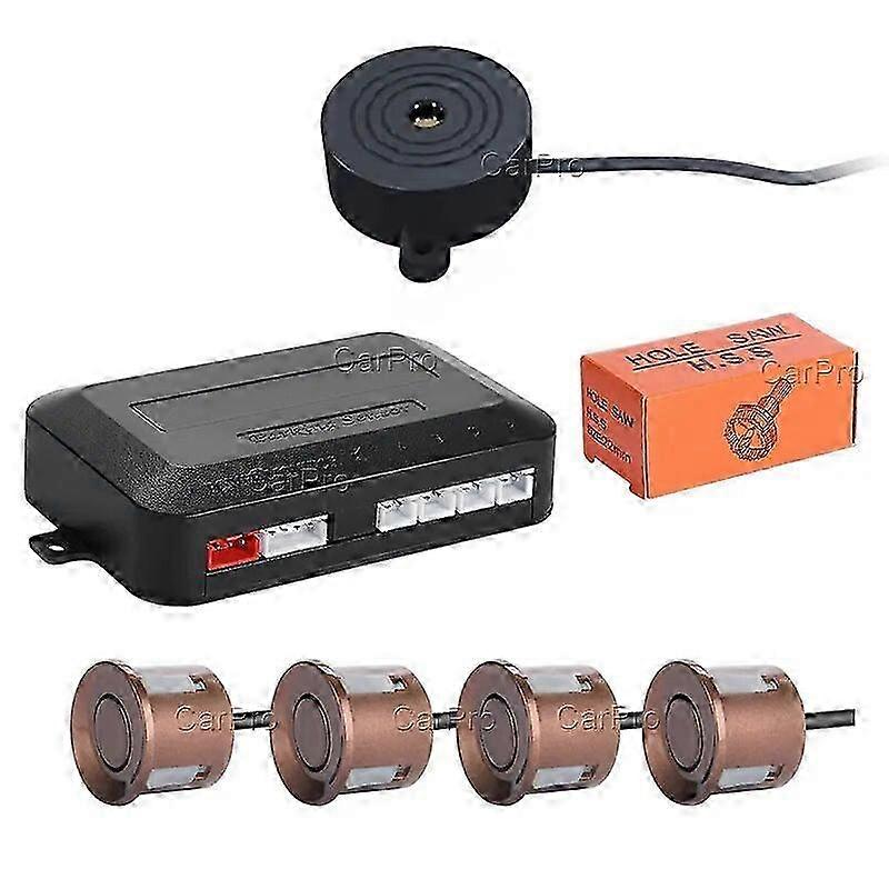 CarPro 12V 22mm Car Parking Sensor Kit Universal 4 Sensors Buzzer Reverse Backup Radar Sound Alert Indicator Probe System