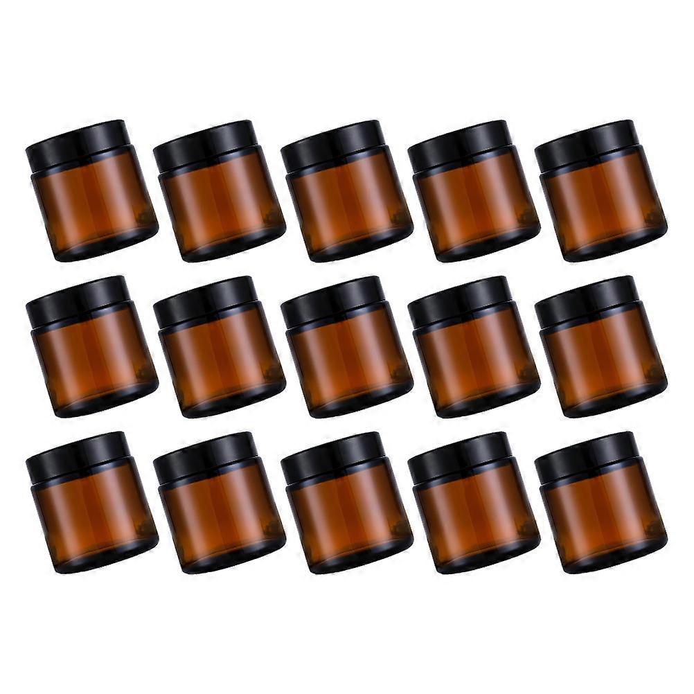 Tea Color Cosmetics Bottle for Storage 15Pcs Glass Small Cream Containers