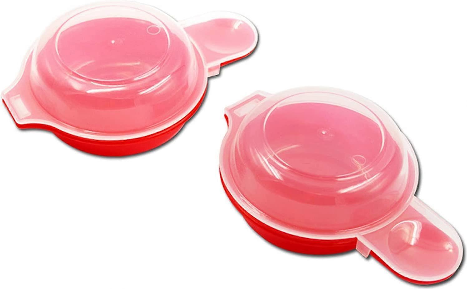 Microwave Egg Cooker 2Piece Set, Omelette Maker, Hamburger Omelette Maker, Red And Clear