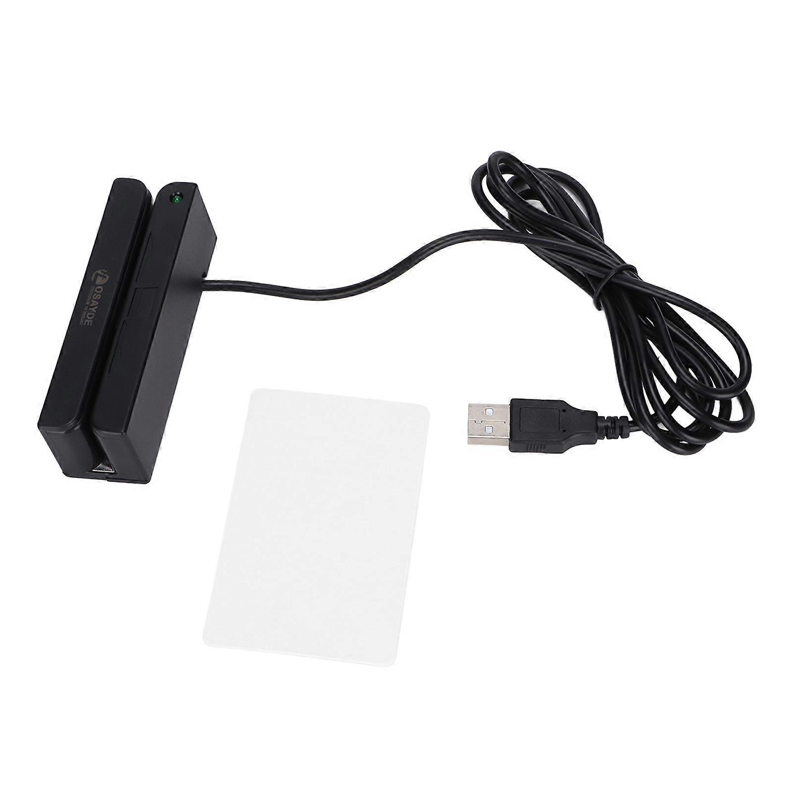 Credit Card Reader USB Plug and Play Support Bidirectional Read Wide Application Card Swiper for Bank POS Authentication