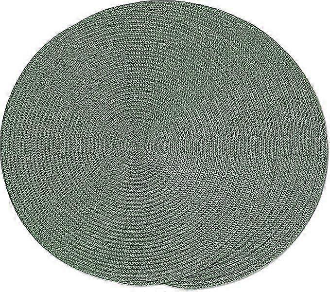 Set of 6 Round Woven Placemats for Dining Tables Washable Non-Slip 38cm Olive Pieces