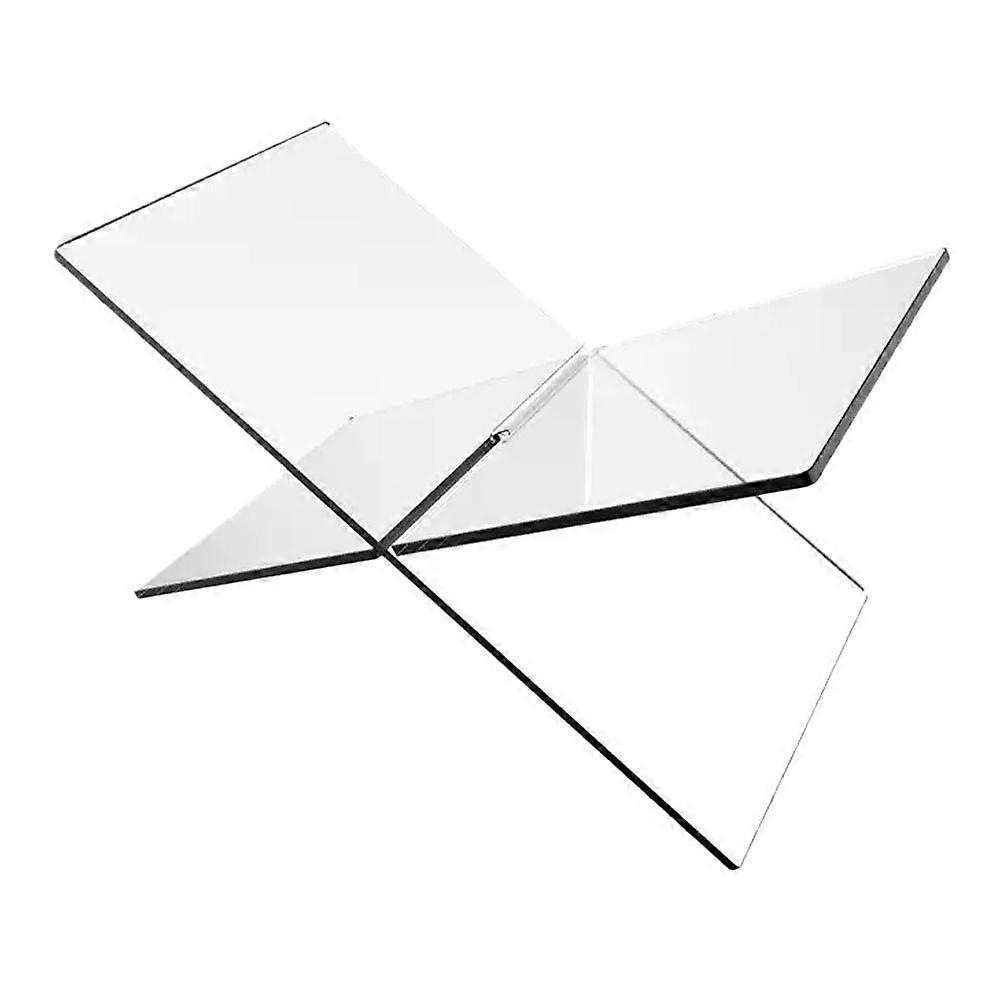 Acrylic Book Stand 3Pcs Rectangular Recipe Book Display Holder Office Use 19.00X11.00X11.00CM Transparent Design For Magazine Storage