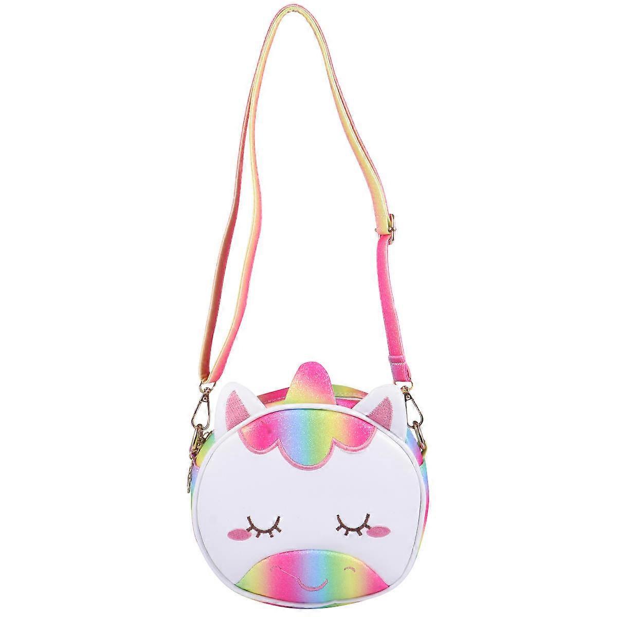 Children Unicorn Bag Cross Body Bag for Storage Use 1Pcs Red PU