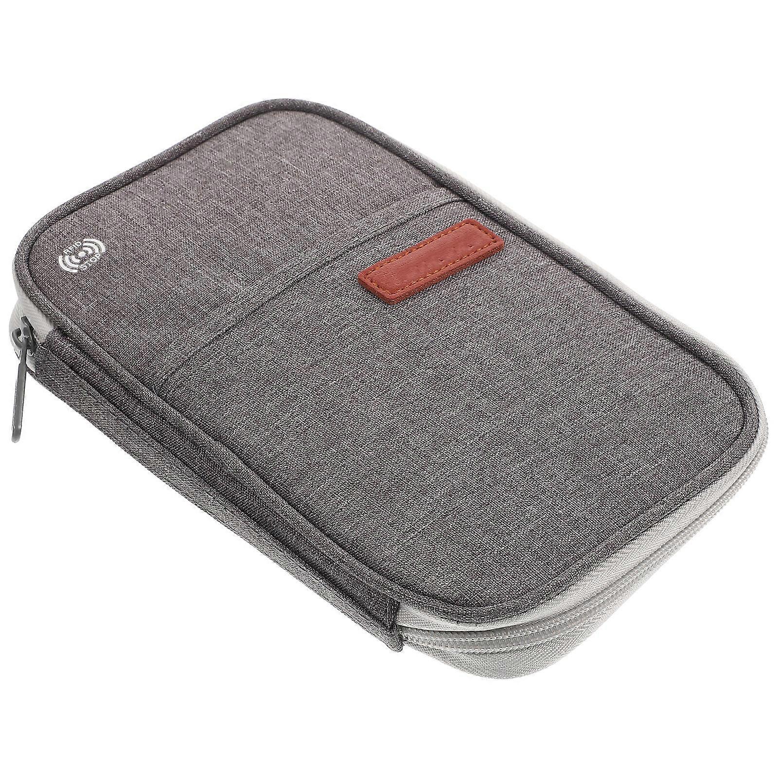 Travel Document Holder Passport Wallet for 5Pcs Practical Gray Organizer