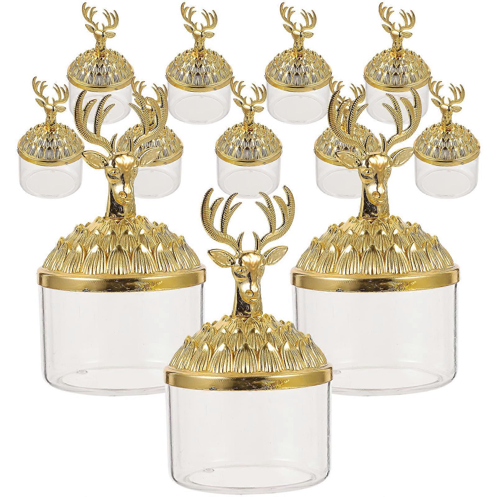 Christmas Candy Container Elk Candy Box for Storage 60Pcs Golden