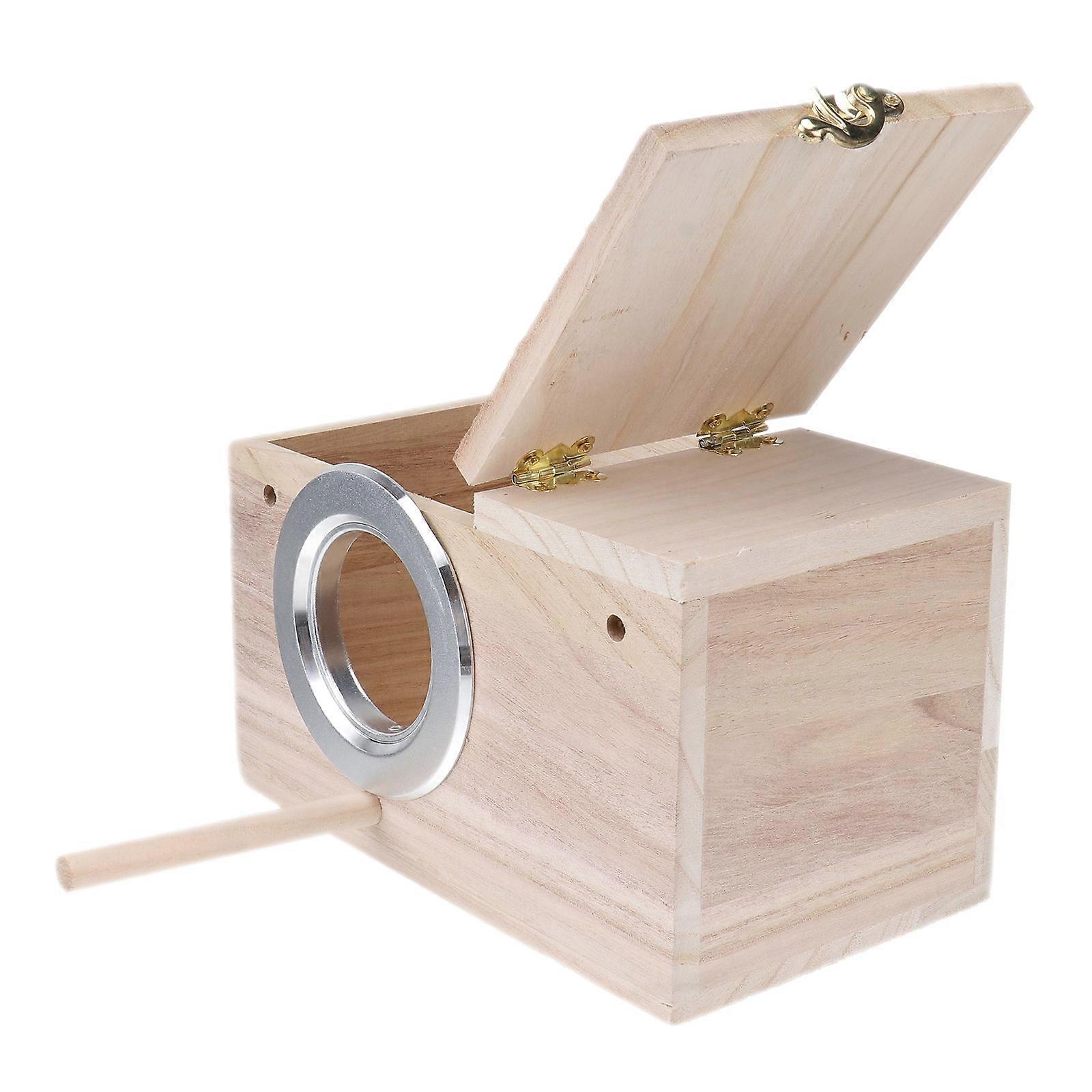 Bird Nesting Organizer 5Pcs Wooden Bird Holder For Outdoor Garden Use Beige Color With Clear View Window