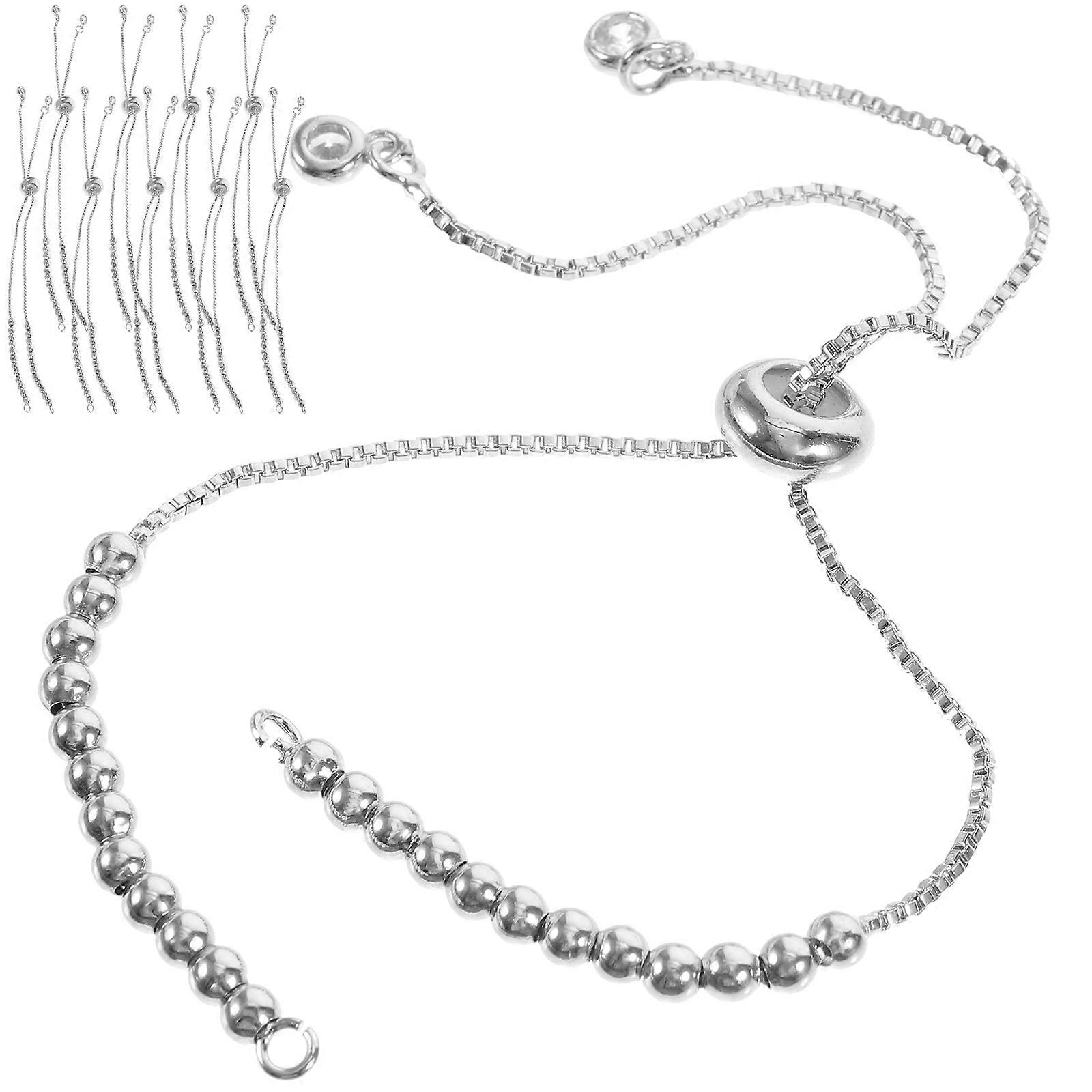 40 Pcs DIY Minimalist Female Bracelets Ideal For Parties And Daily Wear Featuring Adjustable Silver Design