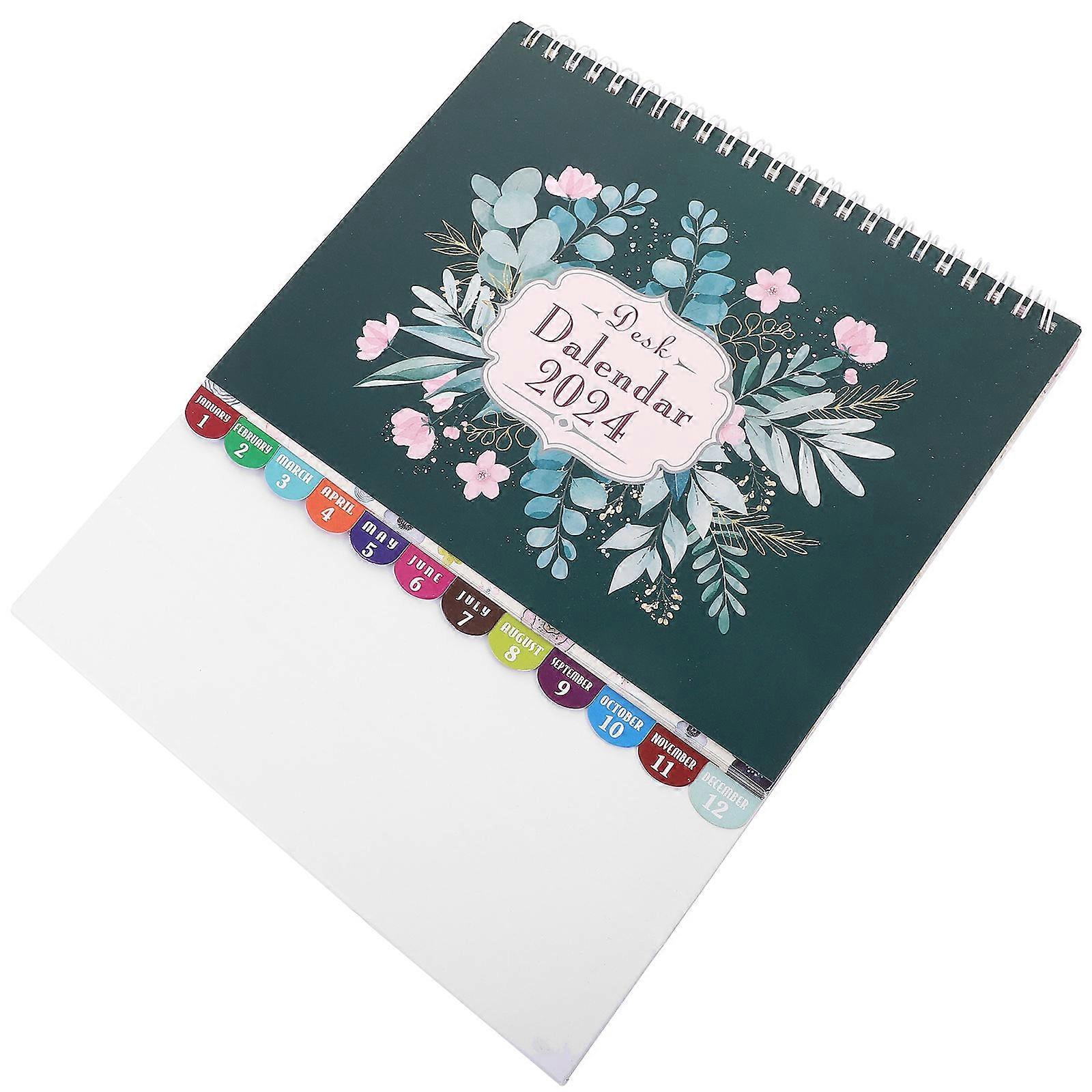 2024 Desk Calendar Business Storage Home Office Workers Functional Square 2Pcs