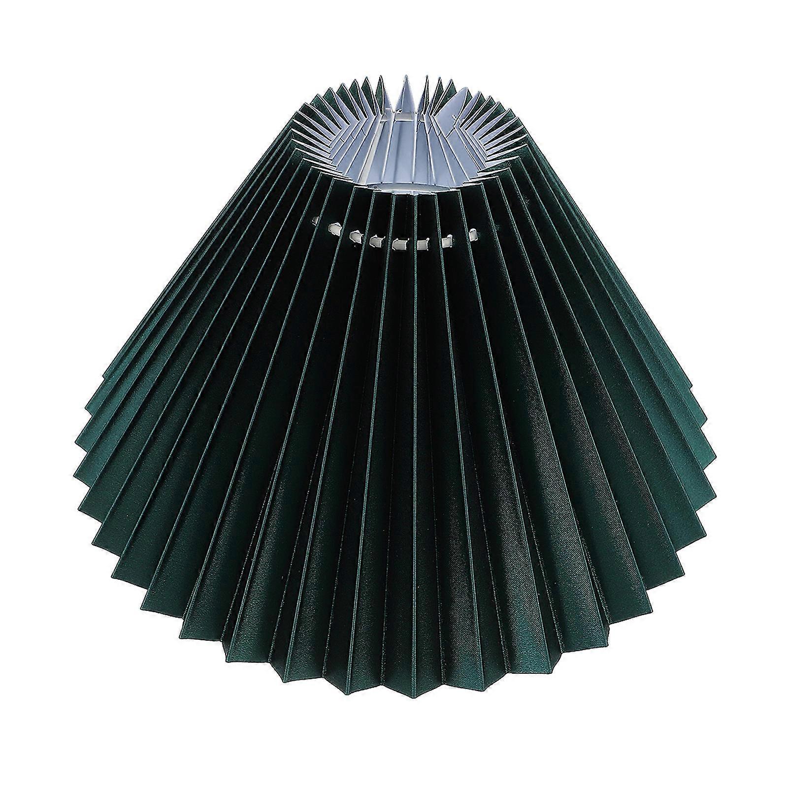 Pleated Lampshade Cloth Craft Lamp Cover Table Lamp Accessory Green 24.00X24.00X14.00CM Decorative Diffuse Lighting 1Pcs