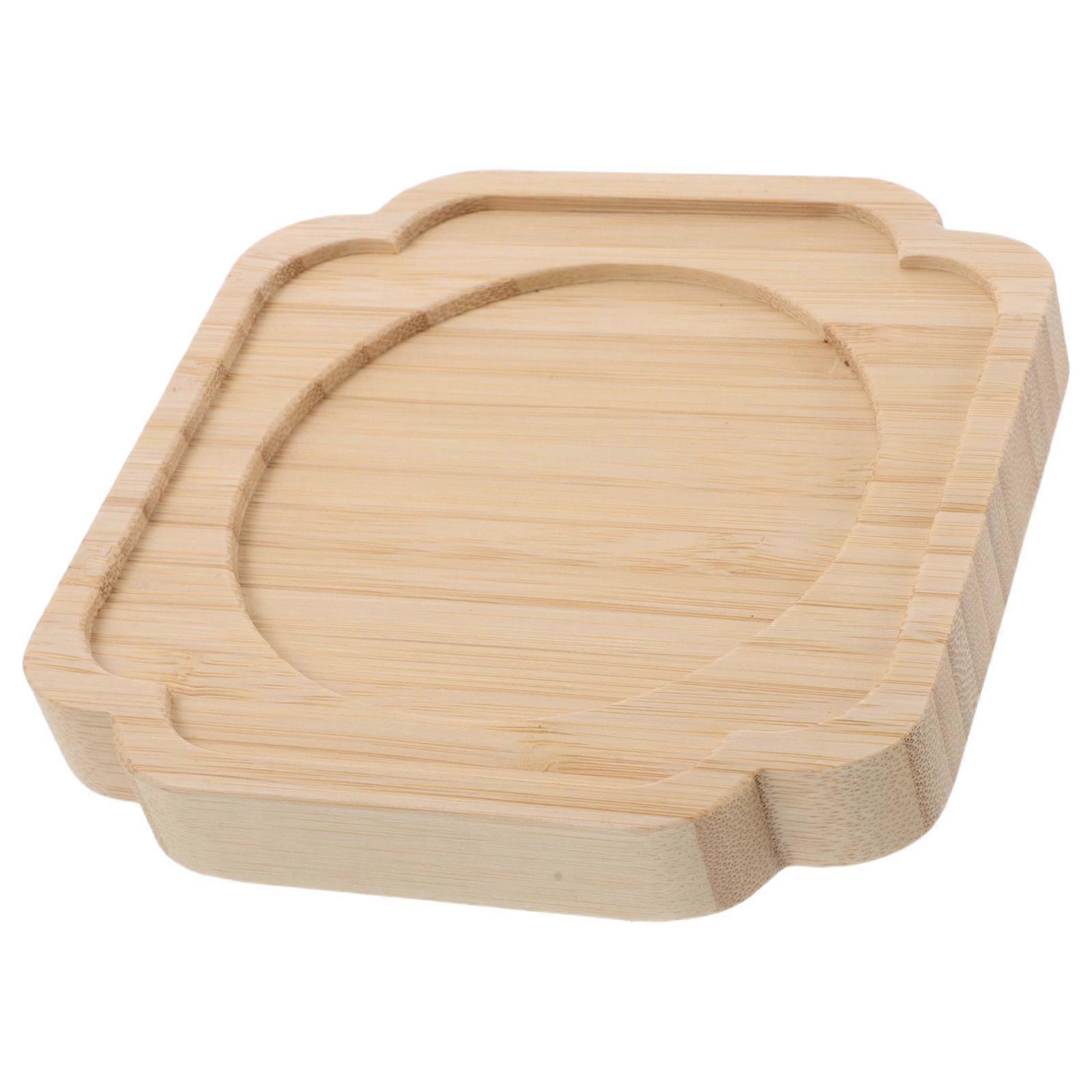 Square Insulated Teapot Stand For Home Use 14X14X2CM Anti-Scalding Bamboo Tray 3Pcs