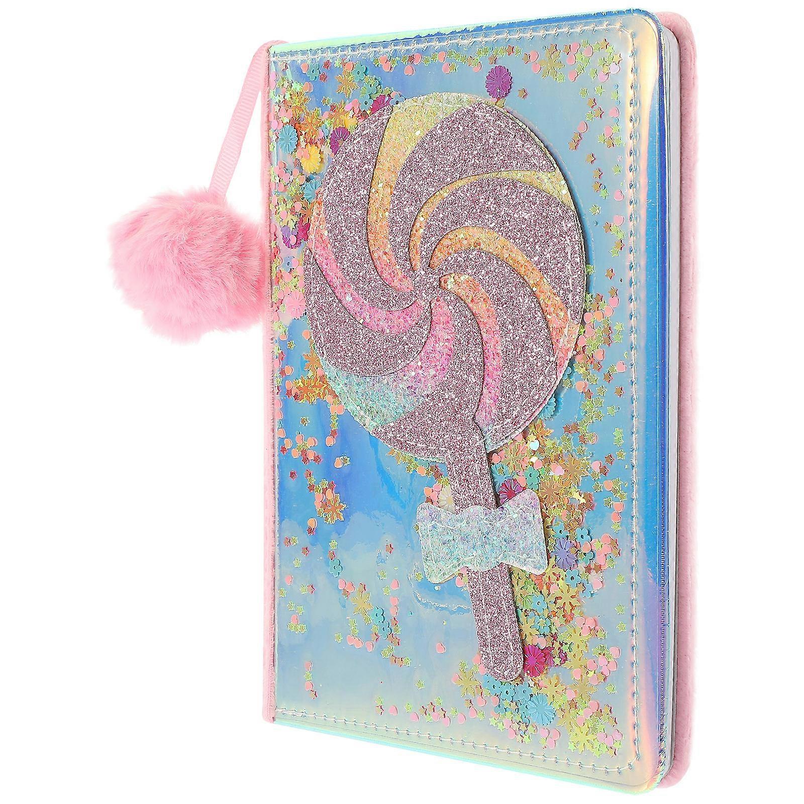 2Pcs Glitter Design Fluffy Notepad Cartoon Notebook Suitable For Kids 20.5X15CM Ideal For Trips And Vacations