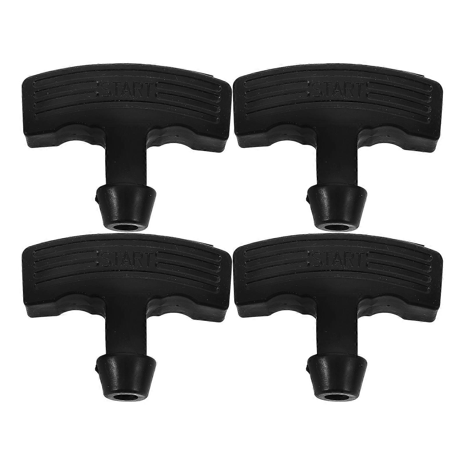 Gasoline Sawing Machine Chain Pulling Starter Handle 4Pcs Black Plastic