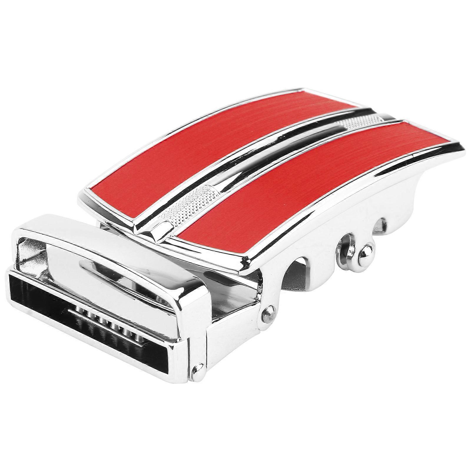 Red Alloy Belt Buckle Automatic Belt Fastener for Men 2Pcs Stylish Accessory