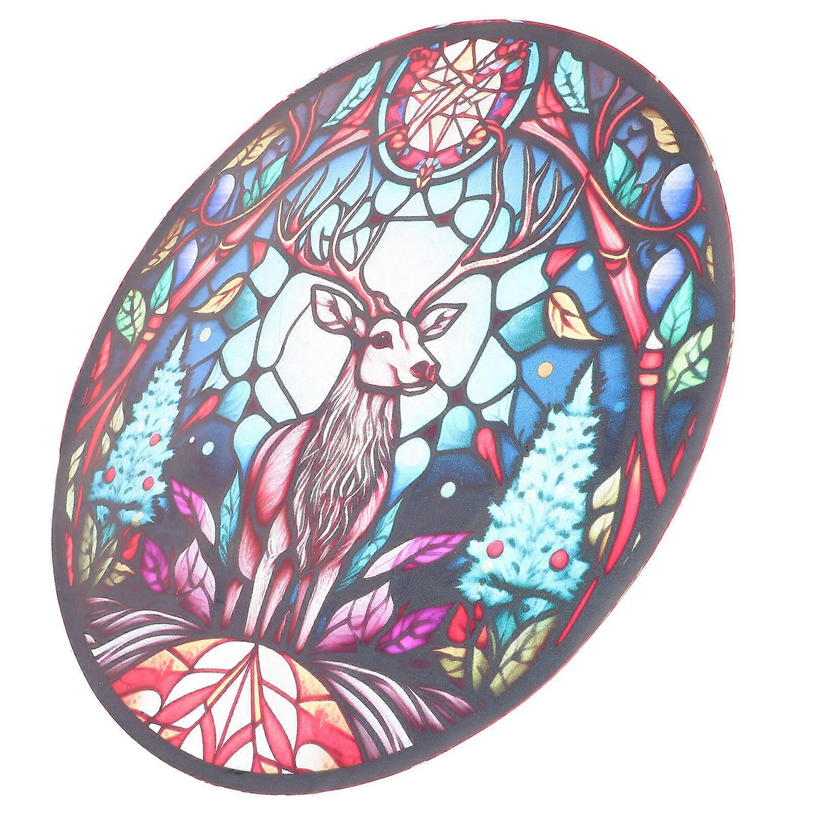 Static Adhesion Stained Glass Window Cling Decorative Decal for Home Decoration 10X10in Multi Color 3Pcs