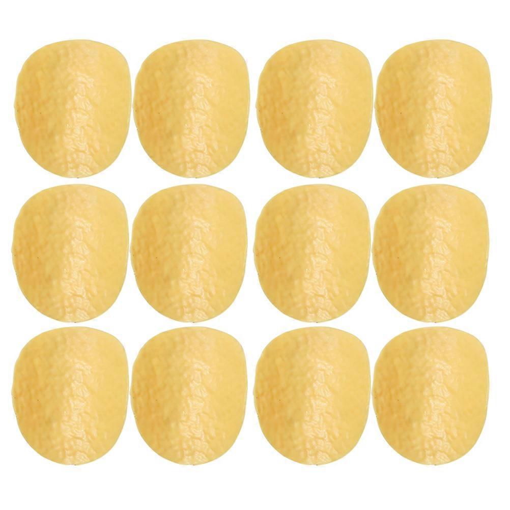 Simulation Potatoes Chips for Photography 30Pcs Yellow Plastic Props