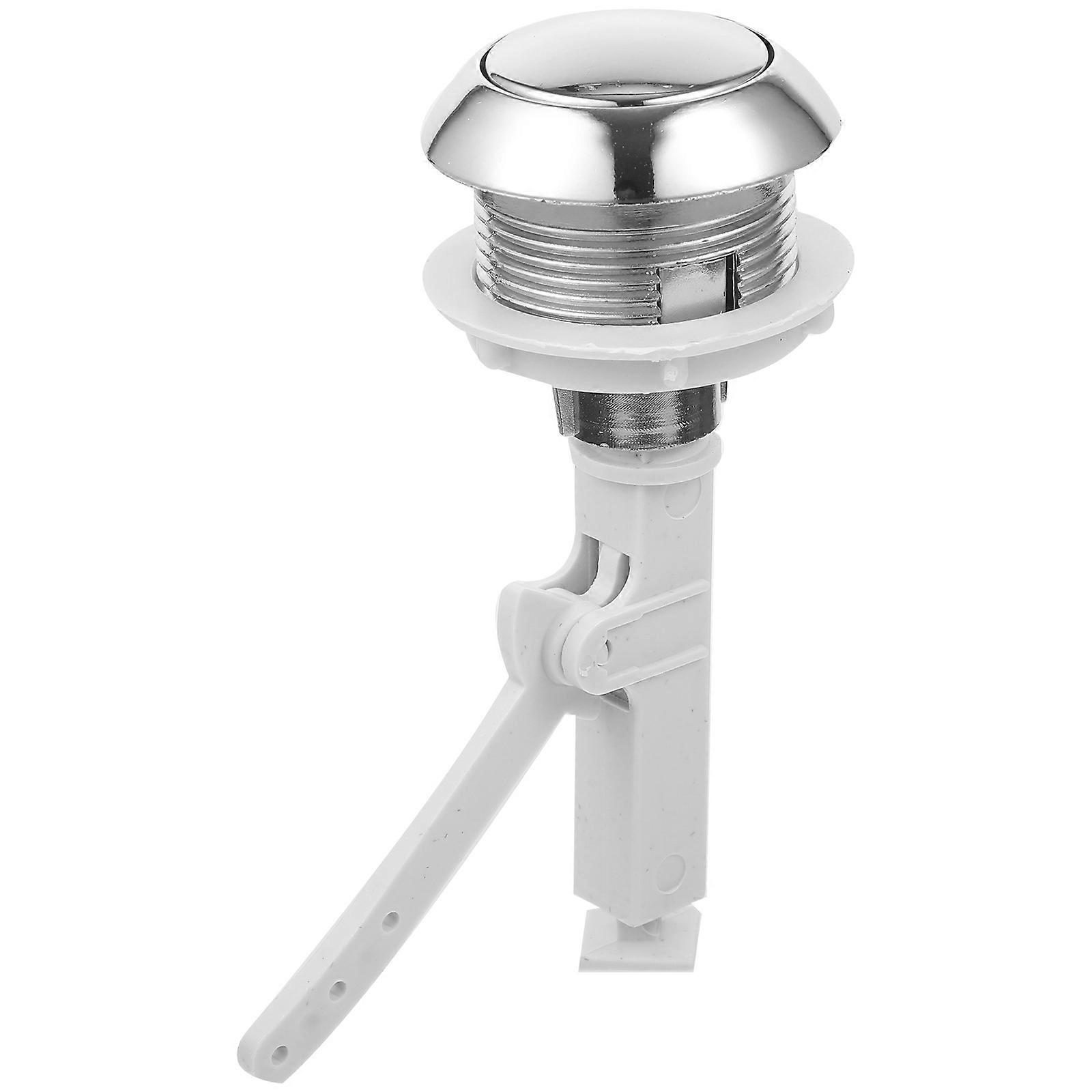 Closestool Tank Button Single Flush Push Button 1Pcs Durable ABS Silver