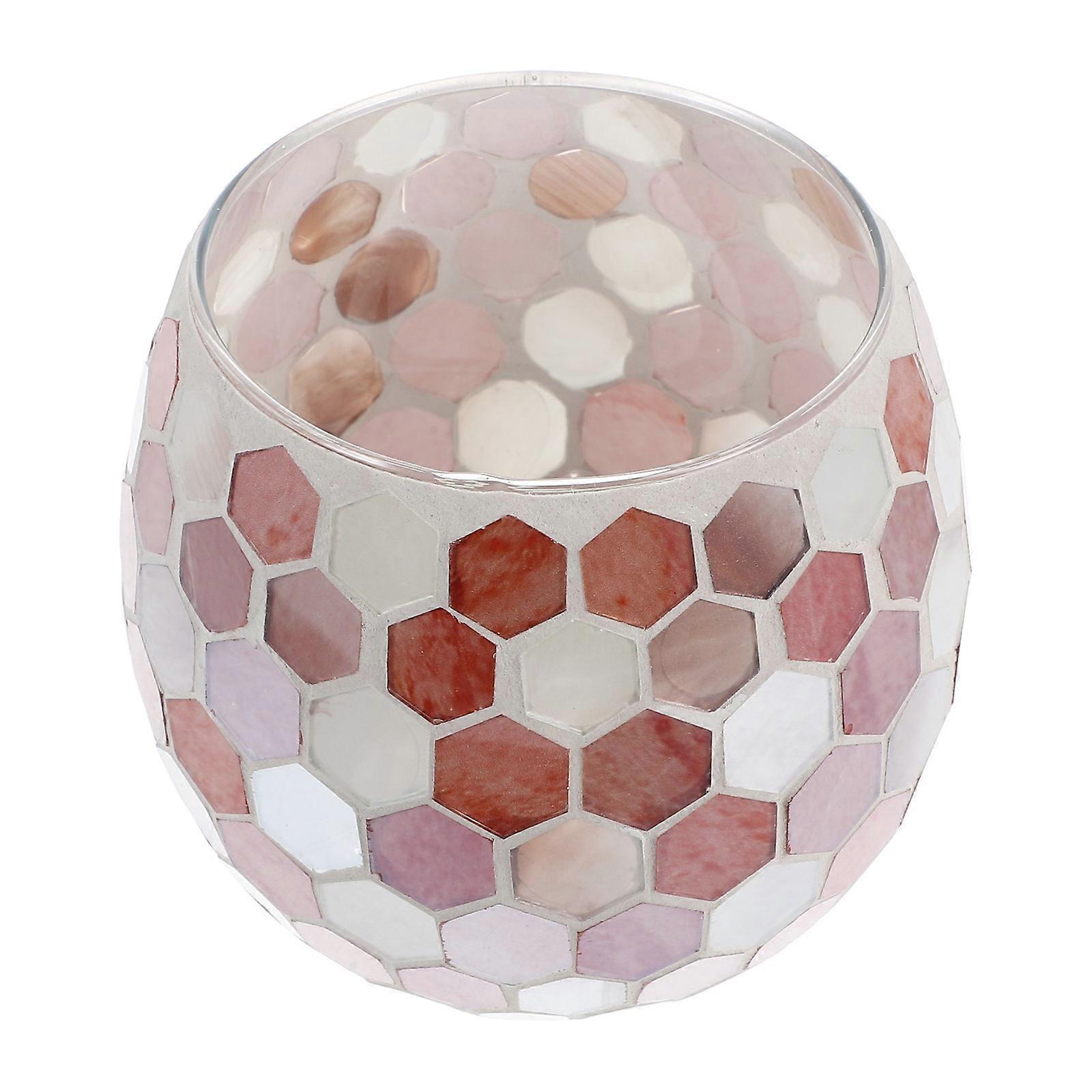 Kerzenständer für Dekorationszwecke, Glaskerzenhalter, Mosaik, 2er-Set