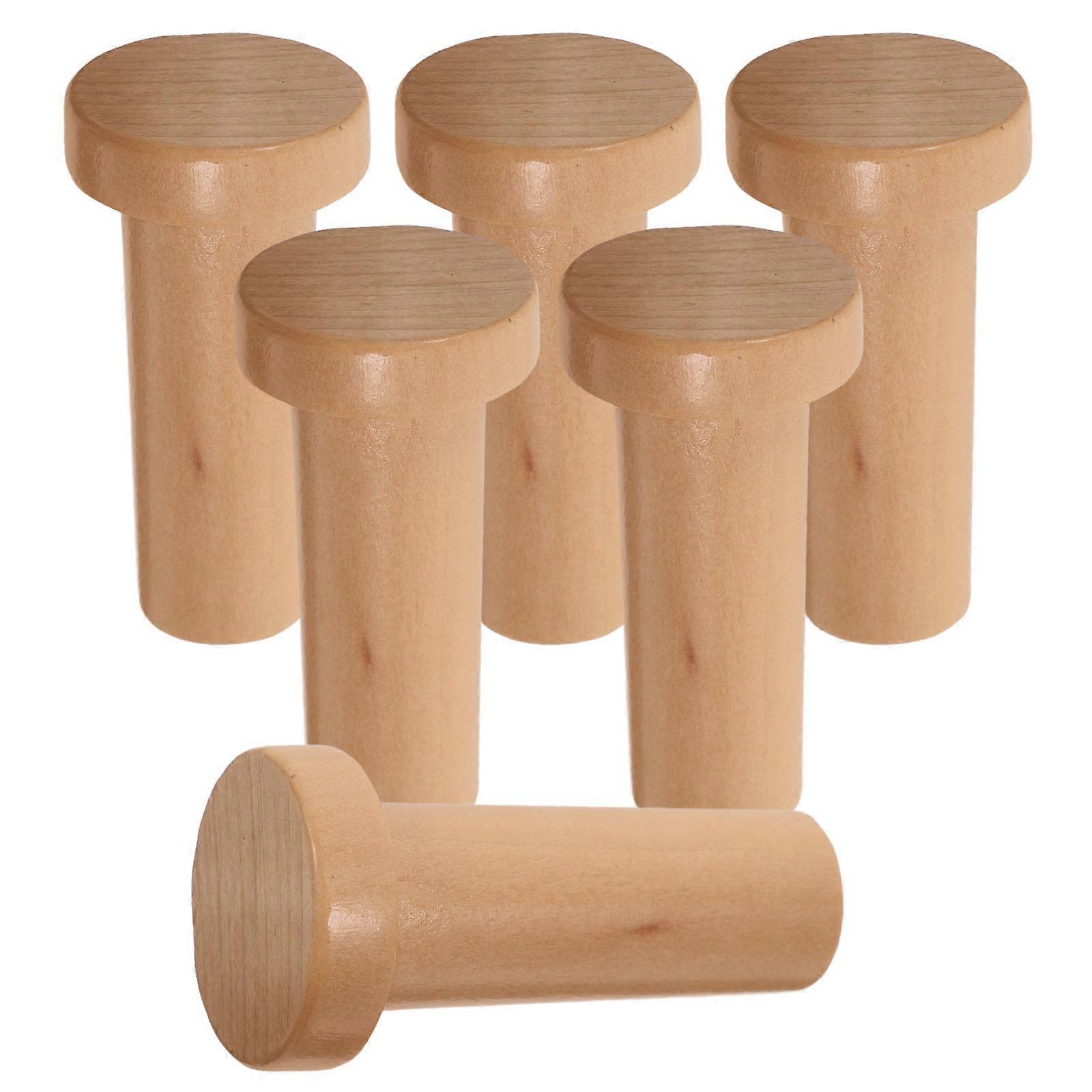 Modern Minimalist Wooden Hanging Hooks for Entryway with 6Pcs Wall Hooks