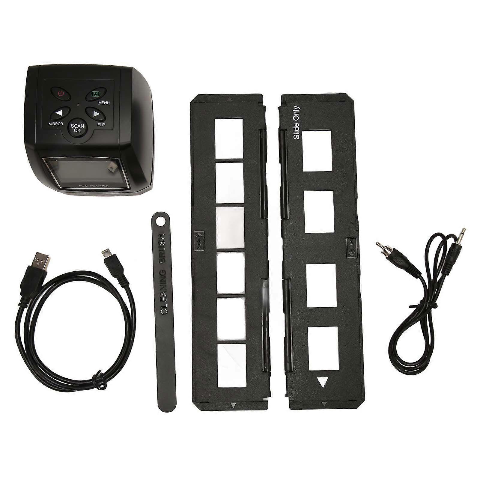 Film Scanner 2.36in TFT LCD 5MP JPEG Preview Playback Editing CMOS Slide Scanner for 35mm/135mm Color Black White