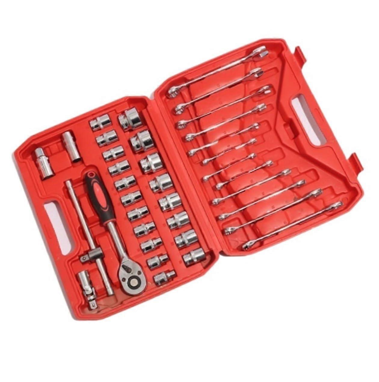 Socket Ratchet Wrench Set 37PCs With Chrome Vanadium Sockets For Home Improvement And Auto Repair Tool Kit