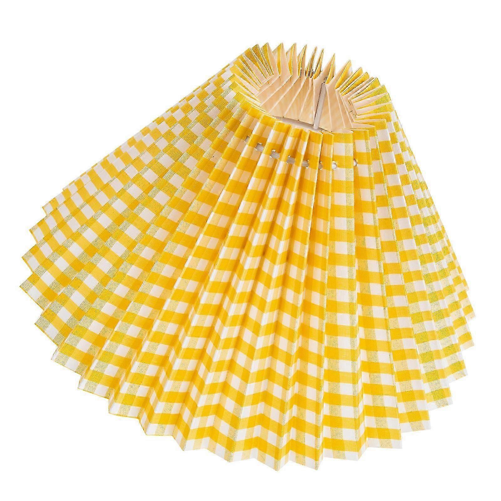 Pleated Small Lamp Shade For Desk Lighting Featuring Yellow Color Easy Installation 1Set